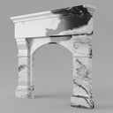 black white marble mantel in Panda White - Image 1