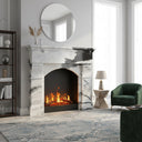 black white marble mantel | bold arched design | 59 Inch Width | Panda White