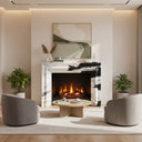 black marble fireplace surround | Bold Bolection Molding | Width: 59 Inch | Panda White