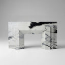 modern marble hearth in Panda White - Image 1