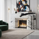 modern marble hearth in Panda White - Image 2
