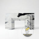 modern marble hearth in Panda White - Image 3