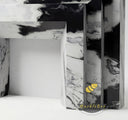 modern marble hearth in Panda White - Image 7