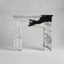 modern marble fireplace mantel in Panda White - Image 1