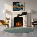 modern marble fireplace mantel | bold black veining | Width: 55.12 Inch | Panda White