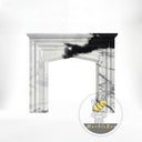 modern marble fireplace mantel in Panda White - Image 3
