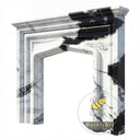 modern marble fireplace mantel in Panda White - Image 4
