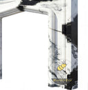 modern marble fireplace mantel in Panda White - Image 5