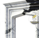 modern marble fireplace mantel in Panda White - Image 7