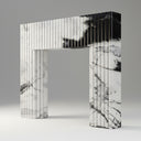 fluted marble fire place in Panda White - Image 1