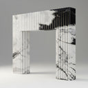 fluted marble fire place in Panda White - Image 1