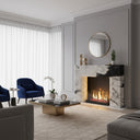 fluted marble fire place in Panda White - Image 2