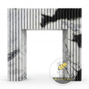 fluted marble fire place in Panda White - Image 3