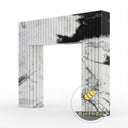 fluted marble fire place in Panda White - Image 4
