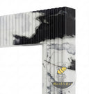 fluted marble fire place in Panda White - Image 5