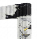 fluted marble fire place in Panda White - Image 5