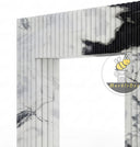 fluted marble fire place in Panda White - Image 6