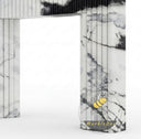 fluted marble fire place in Panda White - Image 7