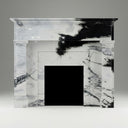 Custom marble fireplace in Panda White - Image 1