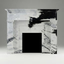 Custom marble fireplace | Bold veined pillars | 59 Inch Width | Panda White