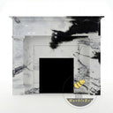 Custom marble fireplace in Panda White - Image 3