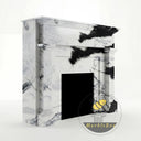 Custom marble fireplace in Panda White - Image 4