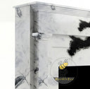 Custom marble fireplace in Panda White - Image 5
