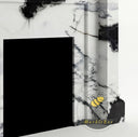 Custom marble fireplace in Panda White - Image 6