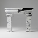 modern marble fireplace surround in Panda White - Image 1