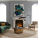 modern marble fireplace surround | Bold contrast veining | Width: 59.06 Inch | Panda White