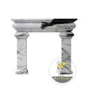 modern marble fireplace surround | Bold contrast veining | Width: 59.06 Inch | Panda White