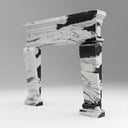 Minimalism fireplace marble surround in Panda White - Image 1