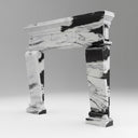 Minimalism fireplace marble surround | bold contrasting veins | Width 59.06" | Panda White