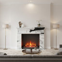 Minimalism fireplace marble surround in Panda White - Image 2