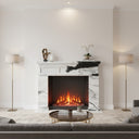Minimalism fireplace marble surround | bold contrasting veins | Width 59.06" | Panda White