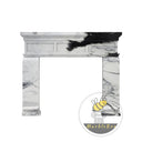 Minimalism fireplace marble surround | bold contrasting veins | Width 59.06" | Panda White