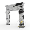 Minimalism fireplace marble surround | bold contrasting veins | Width 59.06" | Panda White