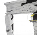 Minimalism fireplace marble surround in Panda White - Image 6