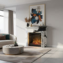 white marble fireplace mantel | Modern Arched Design | Width: 59" | Panda White