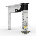 white marble fireplace mantel in Panda White - Image 4