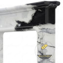 white marble fireplace mantel in Panda White - Image 5