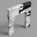 Black and white Marble fireplace surround in Panda White - Image 1