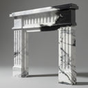 custom marble fire surround for sale | Fluted Pilaster Mantel | 59 Inch Width | Panda White