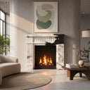 custom marble fire surround for sale | Fluted Pilaster Mantel | 59 Inch Width | Panda White