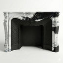 marble mantelpiece | Two-tone carved rococo | Width 59 Inch | Panda White