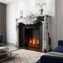 marble mantelpiece | Two-tone carved rococo | Width 59 Inch | Panda White