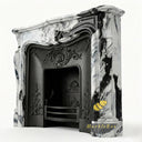 marble fireplace hearth | ornate rococo carvings | Width: 59 Inches | Panda White