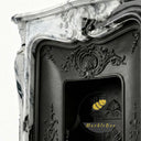 marble fireplace hearth | ornate rococo carvings | Width: 59 Inches | Panda White