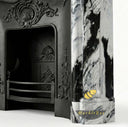 marble fireplace hearth | ornate rococo carvings | Width: 59 Inches | Panda White