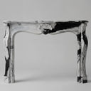 Louis XV marble fireplace surround in Panda White - Image 1